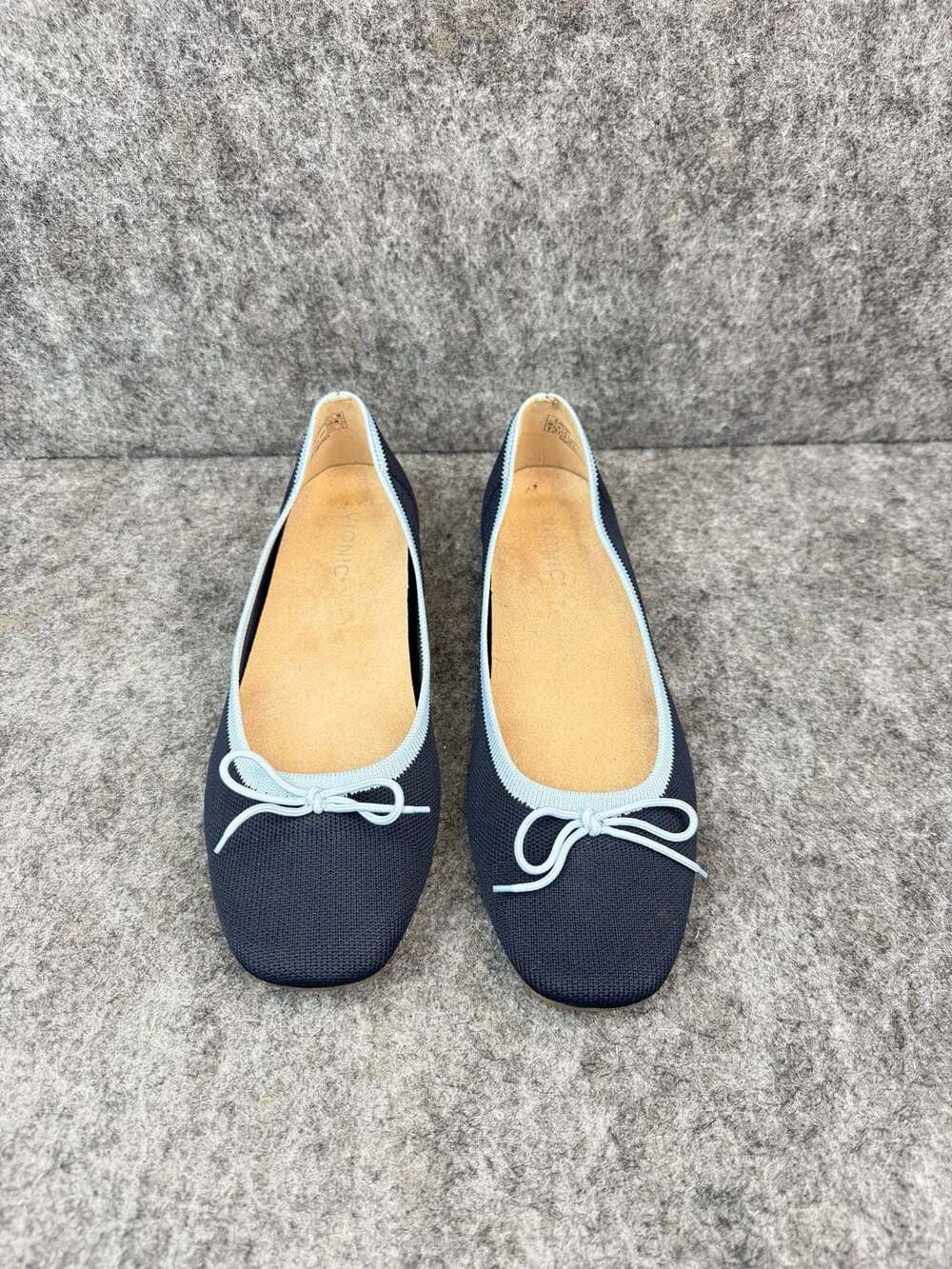 Vionic Klara Knit Ballet Flats Size 9 Navy Blue Comfort Skimmer Shoes